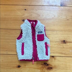 Patagonia Fleece Vest with Magenta Trim
